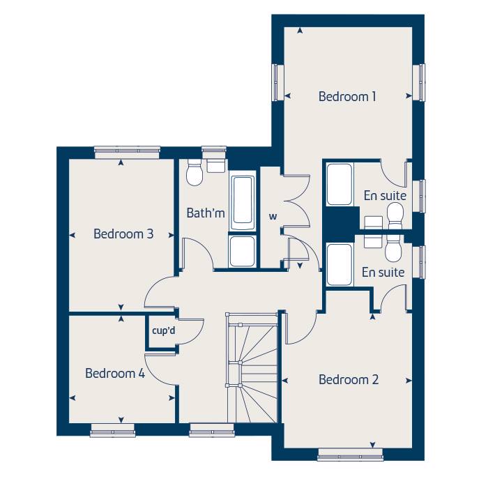 First floor floorplan of The Maple (Informal Detached) at The Crescent